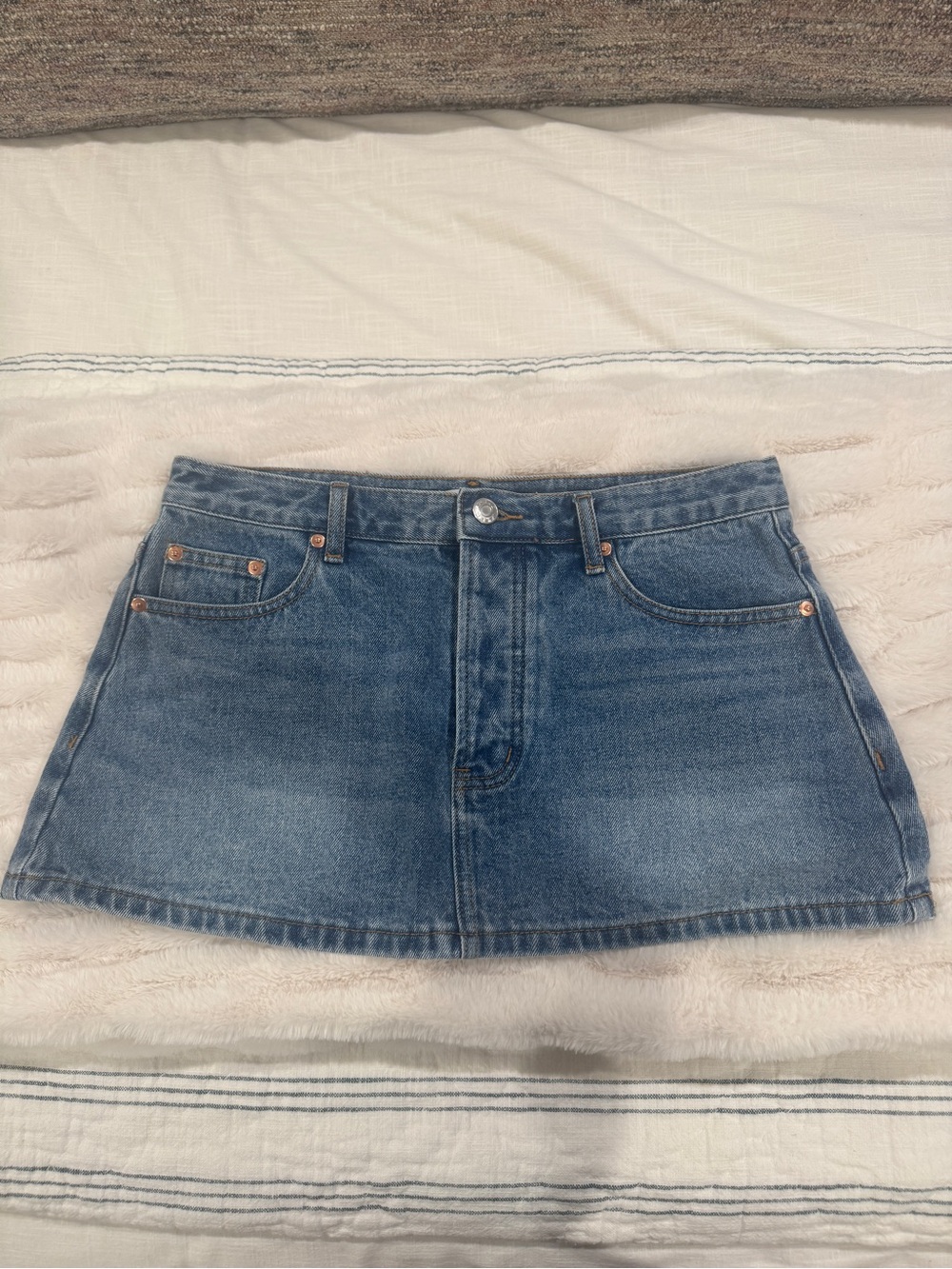 PARKE - Finished Denim Mini Skirt